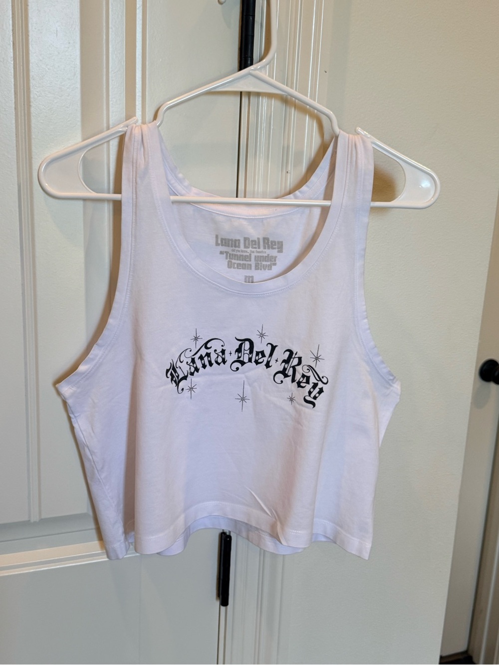 Lana Del Rey White Logo Crop Tank Top